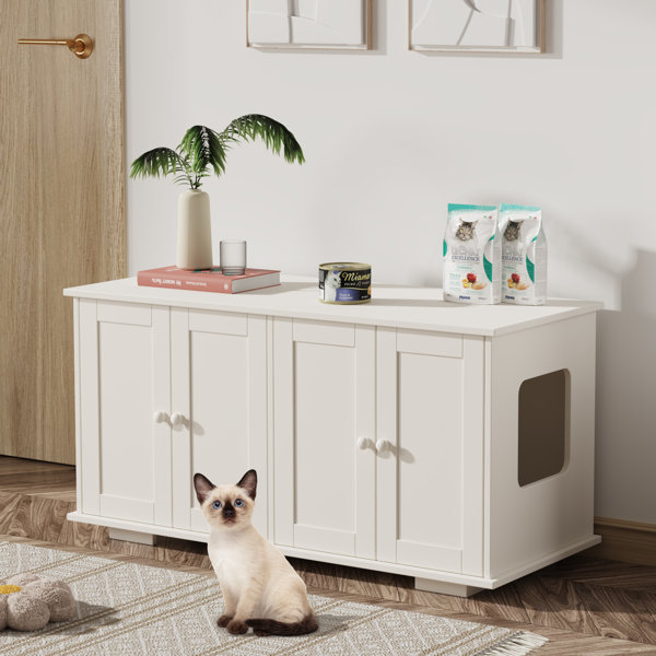 Tucker Murphy Pet™ Cat Litter Box Enclosure, Litter Box Enclosure for 2